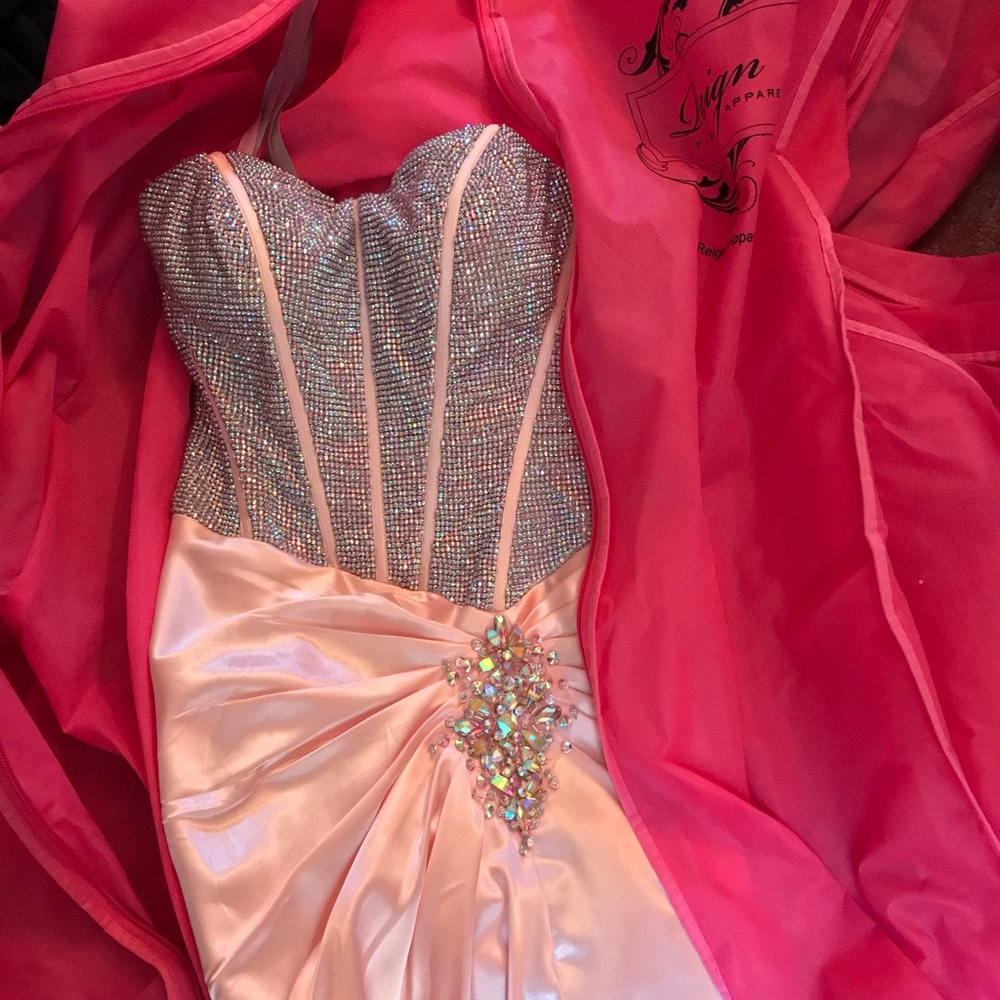 Alexia “Diamond” Corset Blush Prom Dress